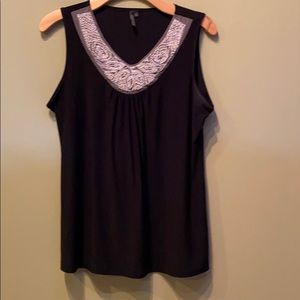 🏝🏝🏝Pearls and beaded black sleeveless top